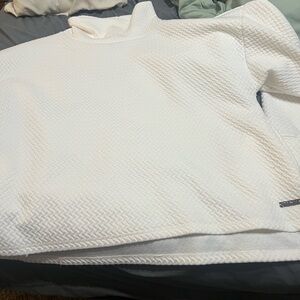 White Textured Sweatshirt